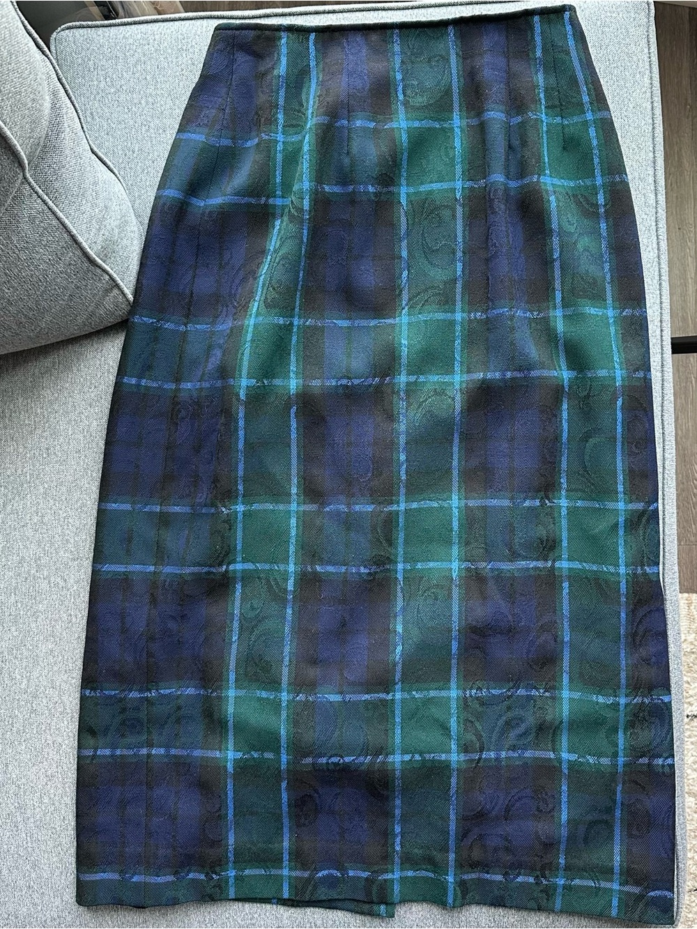 Pendleton Classic Green and Blue Plaid Pencil Skirt 100% New Wool Size 6 - Picture 6 of 6